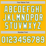 Custom Gold Pinstripe White-Kelly Green Authentic Fade Fashion Baseball Jersey