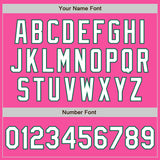 Custom Pink Pinstripe White-Kelly Green Authentic Fade Fashion Baseball Jersey