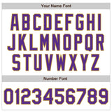 Custom White Pinstripe Purple-Old Gold Authentic Fade Fashion Baseball Jersey