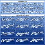 Custom Light Blue Royal-White Authentic Fade Fashion Baseball Jersey