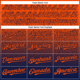 Custom Orange Navy Authentic Fade Fashion Baseball Jersey