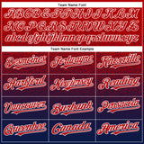 Custom Red Navy-White Authentic Fade Fashion Baseball Jersey