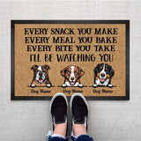 Every Snack You Make Cartoon Dog, Personalized Doormat, Dog Lover Gift