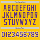 Custom Yellow Purple Pinstripe Purple-White Authentic Baseball Jersey
