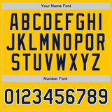Custom Yellow Navy Pinstripe Navy-White Authentic Baseball Jersey
