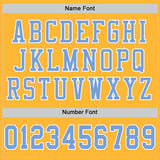 Custom Gold Light Blue-White Mesh Authentic Football Jersey