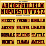 Custom Gold Black-Red Stitched Cuffed Knit Hat