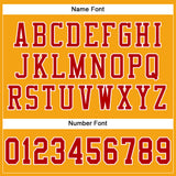 Custom Gold Red-White Mesh Authentic Football Jersey