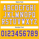 Custom Gold Purple-White Mesh Authentic Football Jersey