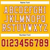 Custom Gold Red-White Mesh Authentic Football Jersey