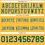 Custom Stitched Gold Green-White Football Pullover Sweatshirt Hoodie