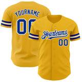 Custom Gold Royal-White Authentic Baseball Jersey