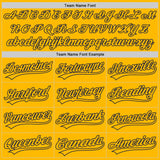 Custom Gold Navy Authentic Throwback Baseball Jersey
