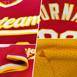 Custom Gold Red-Royal Authentic Throwback Baseball Jersey