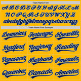 Custom Gold Navy-Light Blue Authentic Throwback Baseball Jersey