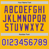 Custom Gold Purple-White Authentic Throwback Basketball Jersey