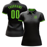 Custom Black Neon Green Performance Golf Polo Shirt