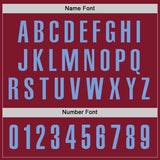 Custom Crimson Light Blue Performance Golf Polo Shirt