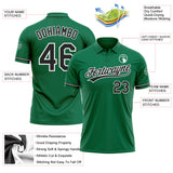 Custom Kelly Green Black-White Performance Vapor Golf Polo Shirt