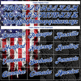 Custom Black Red-Royal 3D Pattern Design Golf Ball American Flag Performance Golf Polo Shirt