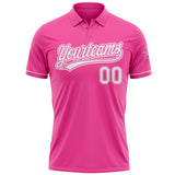 Custom Pink White Performance Vapor Golf Polo Shirt