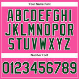 Custom Pink Green-White Performance Vapor Golf Polo Shirt