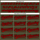 Custom Olive Red-Black Performance Vapor Salute To Service Golf Polo Shirt