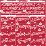 Custom Red White 3D Christmas Snowflakes Performance Golf Polo Shirt