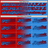 Custom Electric Blue Red-Navy Authentic Gradient Fashion Baseball Jersey