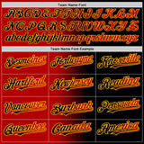 Custom Black Red-Gold Authentic Gradient Fashion Baseball Jersey