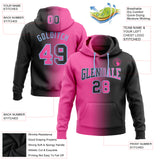 Custom Stitched Black Pink-Light Blue Gradient Fashion Sports Pullover Sweatshirt Hoodie