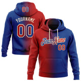 Custom Stitched Royal Red-Cream Gradient Fashion Sports Pullover Sweatshirt Hoodie