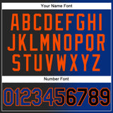 Custom Black Royal-Orange Authentic Gradient Fashion Baseball Jersey