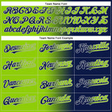 Custom Navy Neon Green-Gray Authentic Gradient Fashion Baseball Jersey