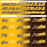 Custom Brown Gold-Cream Authentic Gradient Fashion Baseball Jersey