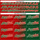 Custom Green Red-Cream Authentic Gradient Fashion Baseball Jersey
