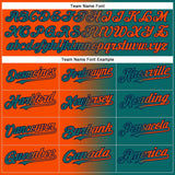 Custom Teal Orange-Navy Authentic Gradient Fashion Baseball Jersey