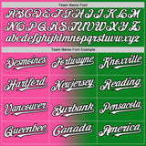 Custom Grass Green White Pink-Black Authentic Gradient Fashion Baseball Jersey