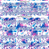 Custom Graffiti Pattern White-Royal 3D Abstract Watercolor Authentic Baseball Jersey