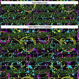 Custom Graffiti Pattern Black-Neon Green 3D Neon Splatter Authentic Baseball Jersey