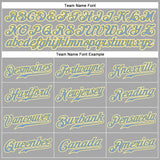 Custom Gray Gold-Light Blue Authentic Baseball Jersey