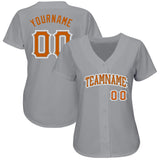 Custom Gray Texas Orange-White Authentic Baseball Jersey