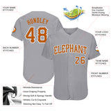 Custom Gray Texas Orange-White Authentic Baseball Jersey