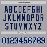 Custom Gray Navy White-Light Blue Authentic Baseball Jersey