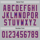 Custom Gray Purple-Orange Hockey Jersey