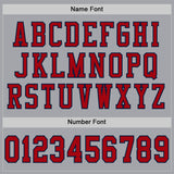 Custom Gray Red-Navy Mesh Authentic Football Jersey