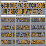 Custom Gray Black-Old Gold Mesh Authentic Football Jersey