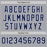 Custom Gray Navy-White Authentic Baseball Jersey