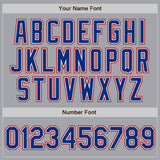 Custom Gray Royal-Red Authentic Baseball Jersey