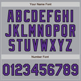 Custom Gray Purple-Black Authentic Baseball Jersey